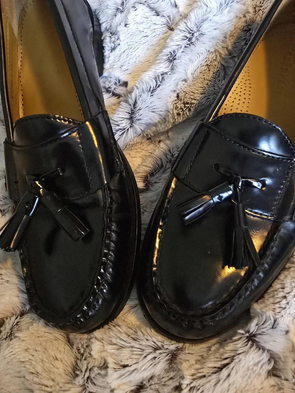 Cole Haan Classic Black Men's Pinch Tassel Loafers Sz 9 EUC 03506